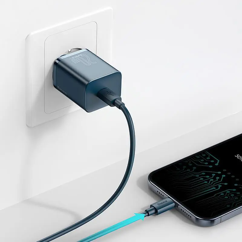Блок зарядний - адаптер живлення BASEUS Super Si Quick Charger 1 вихід Type-C 20 W (CCSUP-B03) синій - фото 2
