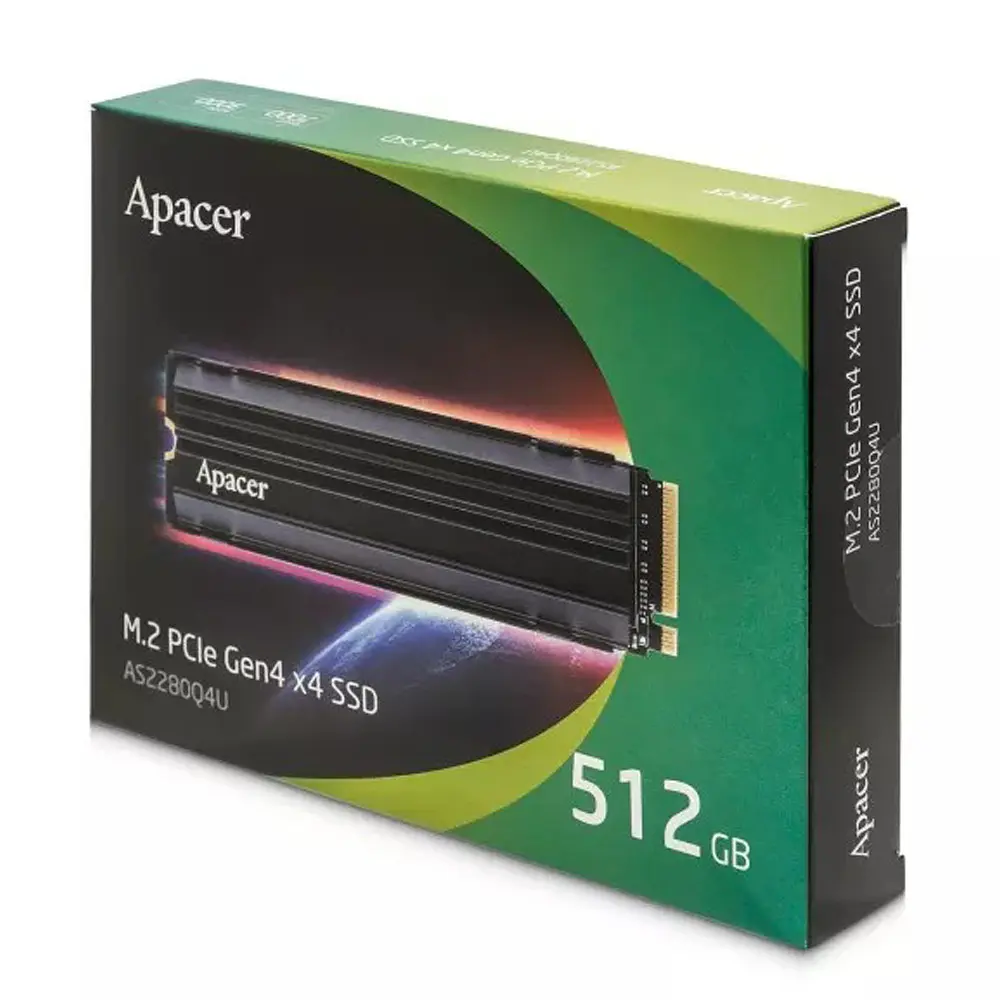 Накопичувач SSD M.2 Apacer AS2280Q4U 512GB 2280 PCIe 4.0x4 NVMe 3D Nand Read/Write: 7000/3000 MB/sec (AP512GAS2280Q4U-1) - фото 2