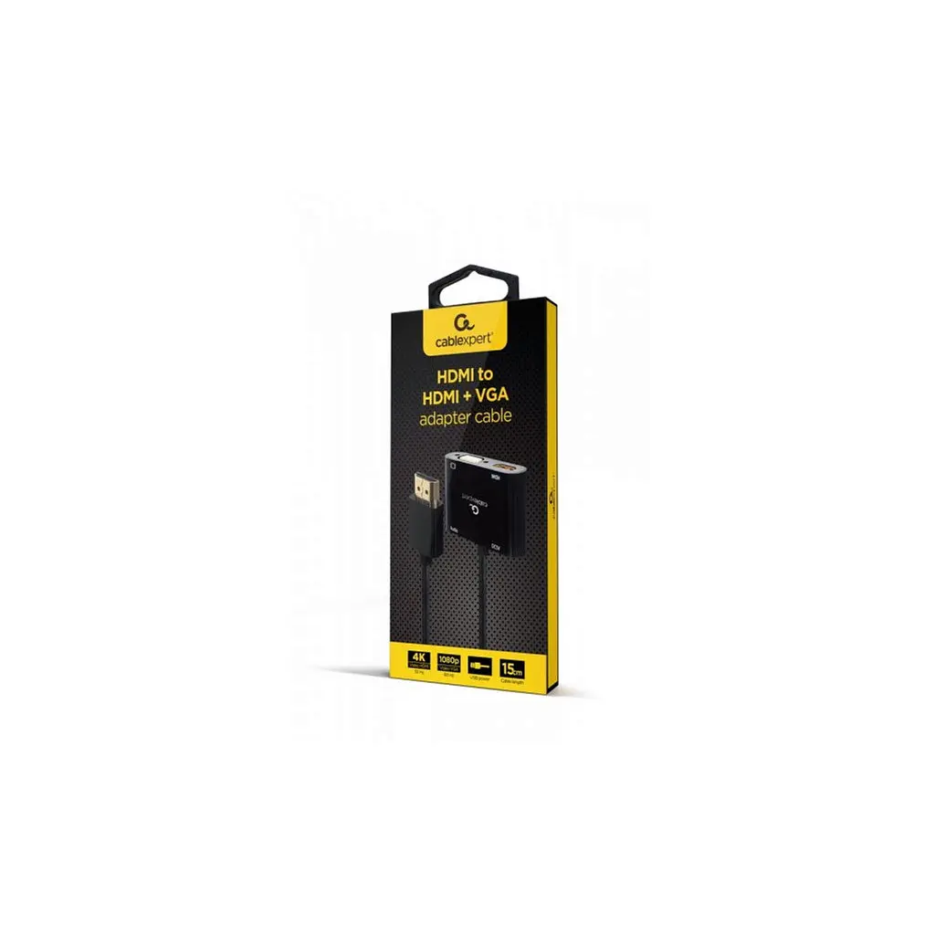 Перехідник Cablexpert HDMI to HDMI/VGA+audio 3.5mm (A-HDMIM-HDMIFVGAF-01) - фото 5