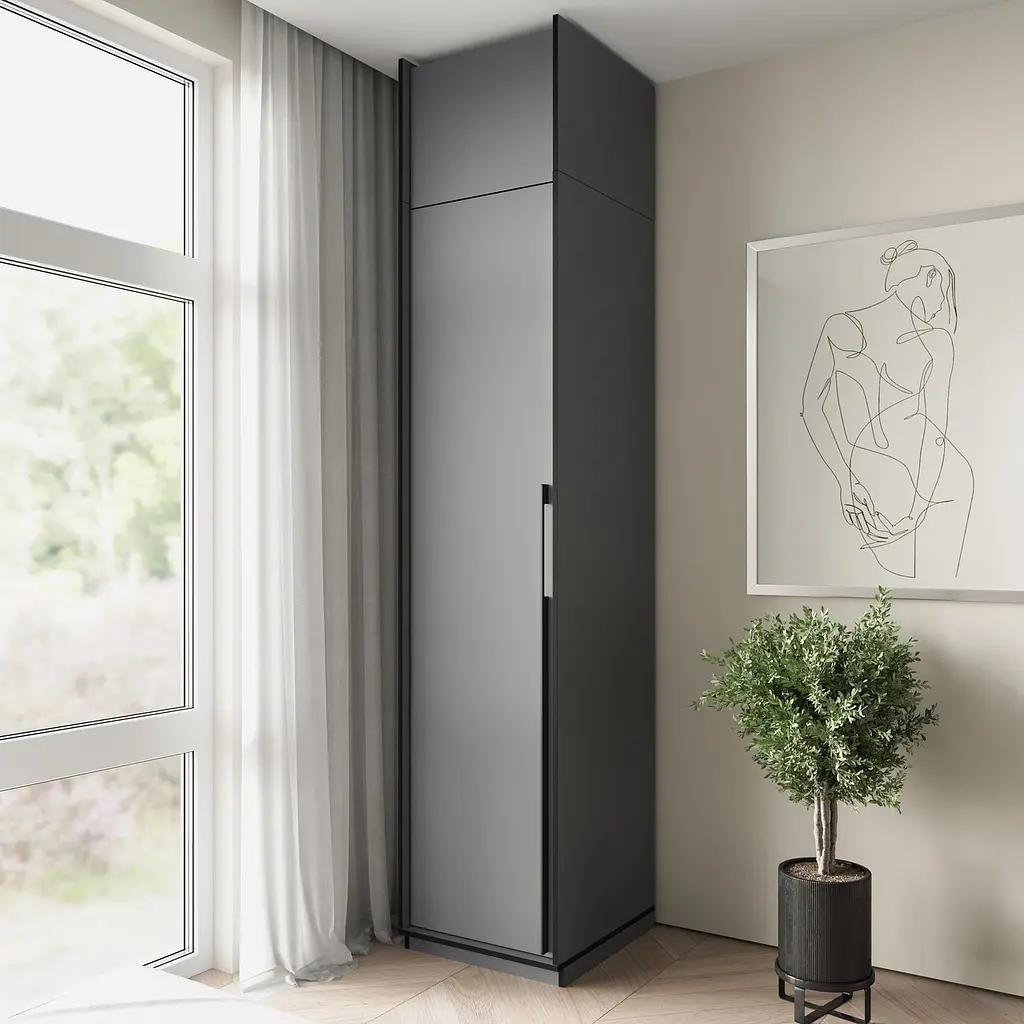 Пенал для дому Flamecame з поличками у передпокій FR-11 Антрацит - фото 3