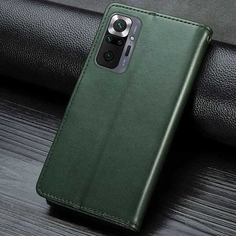Шкіряний чохол-книжка GETMAN Gallant (PU) для Xiaomi Redmi Note 10 Pro / 10 Pro Max Зелений - фото 5