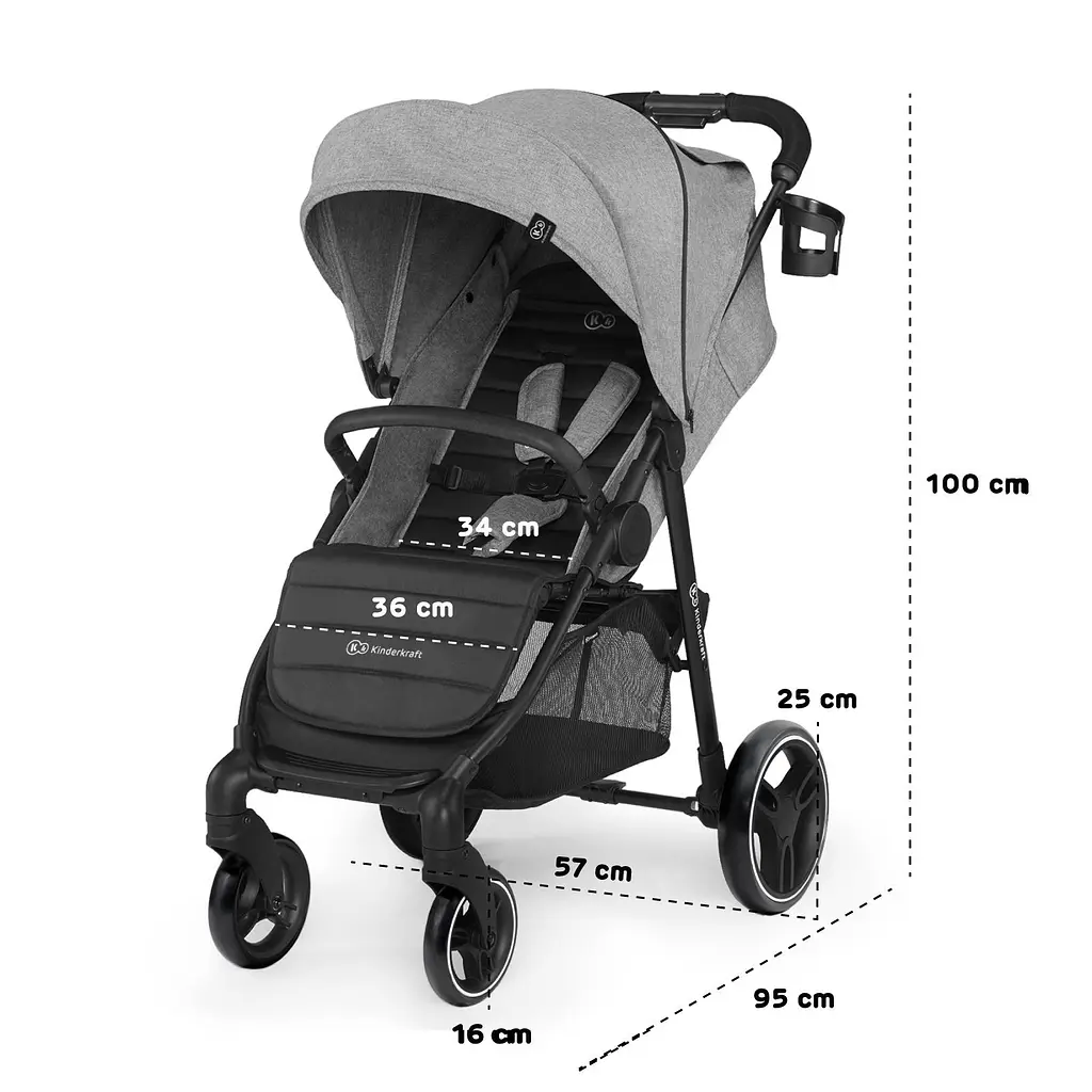 Прогулочная коляска Kinderkraft Grande City grey - фото 8