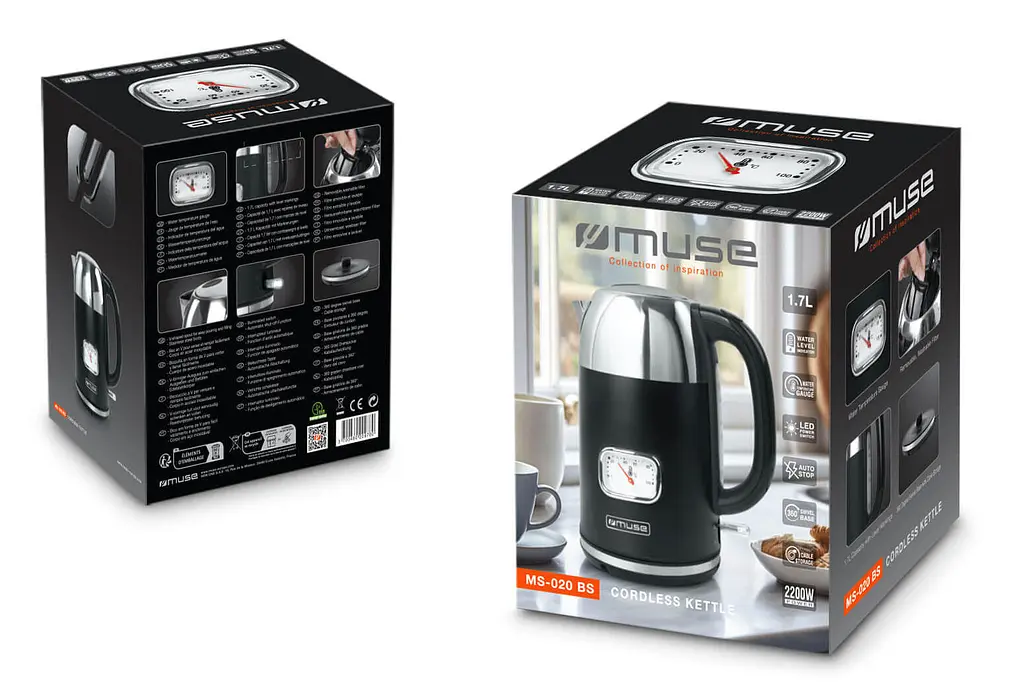 Чайник електричний Muse 1,7 л чорний MS-020 BS - фото 3