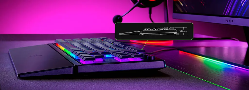 Клавиатура механическая Ornata V3 TKL 84key, Mecha-Membrane Switch, USB-A, EN/UK, RGB, черный Razer teh0013872 - фото 4