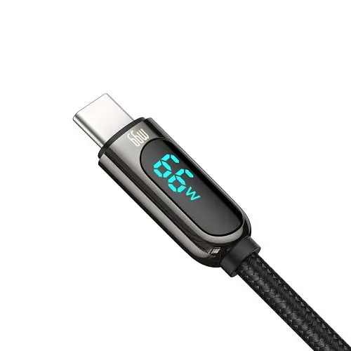 USB кабель Baseus Display Fast Charging Data Cable USB to Type-C 66W 1m чорний CASX020001 - фото 5