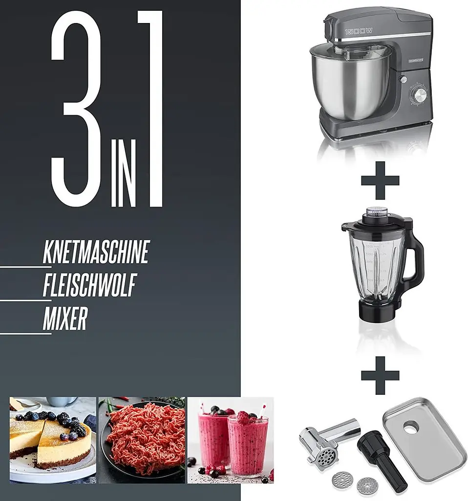 Кухонний комбайн-тестоміс 3 до 1 Heinrich's HKM 8083 Titan 10 л - фото 9