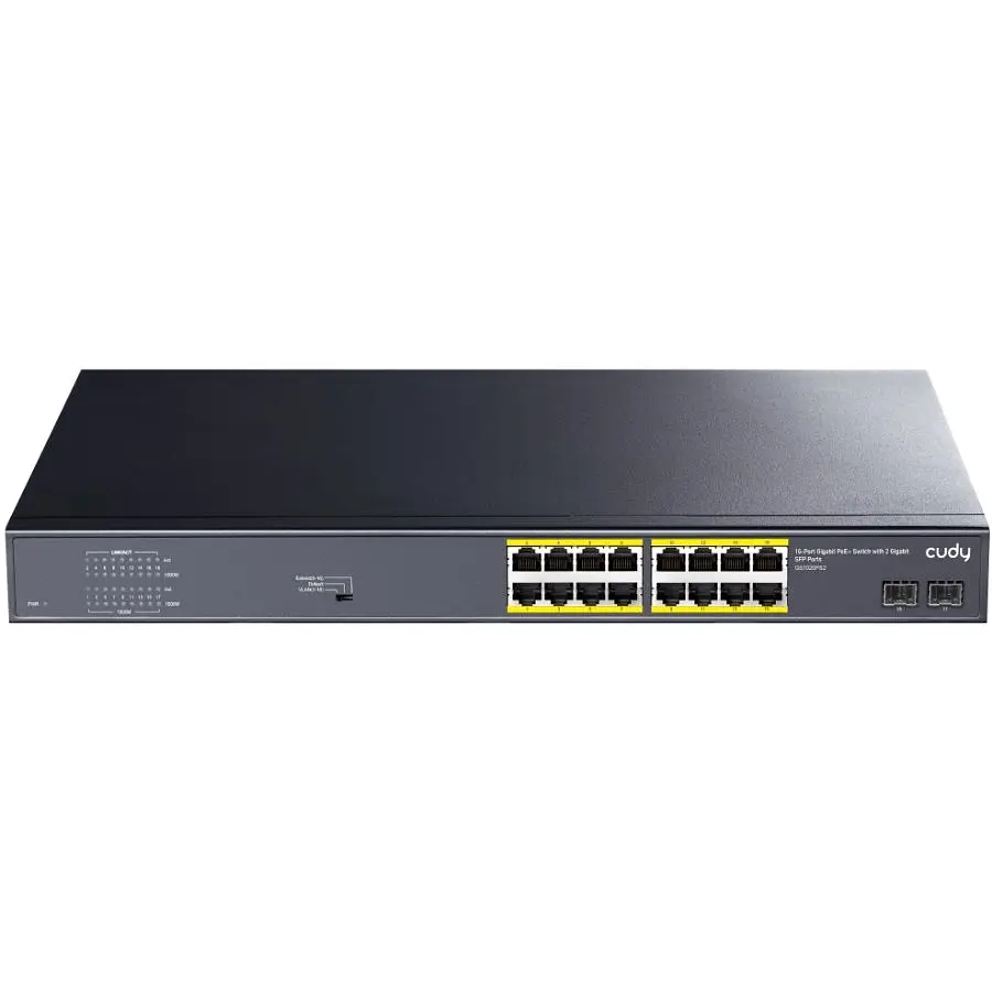 Коммутатор Cudy GS1020PS2, 16-Port Gigabit PoE+ Switch with 2 Gigabit SFP ports 200W (GS1020PS2) - фото 4