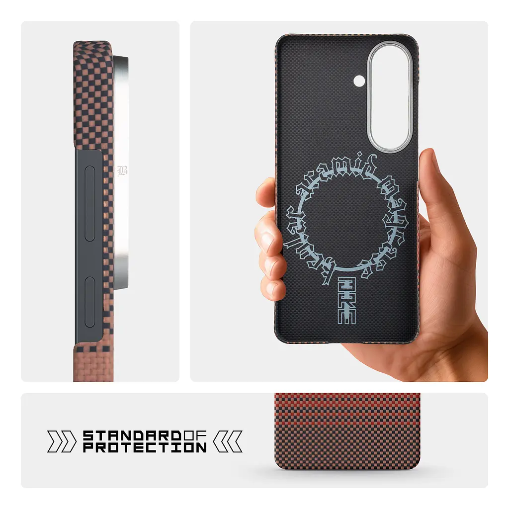 Защитный чехол для Samsung Galaxy S26 5G, BlackIcon Kevlar MagCase, кевларовый, разноцветный, панель, накладка с поддержкой MagSafe, противоударный, защита всего корпуса, усиленные углы, совместим с беспроводной зарядкой, ArmorStandart (ARM90156) - фото 7
