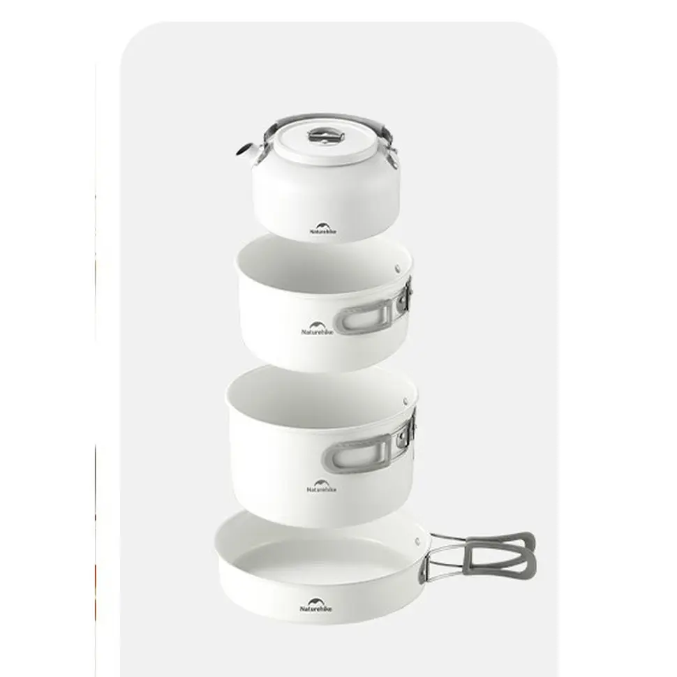 Сковородка со складной ручкой Naturehike CNK2450CF013 (17.5 см) алюминий Белый - фото 3