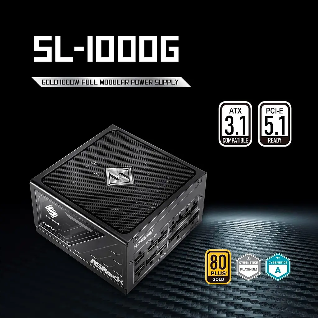 Блок живлення ASRock SL-1000G 1000W ATX 3.1 80+ Gold (SL-1000G) - фото 15