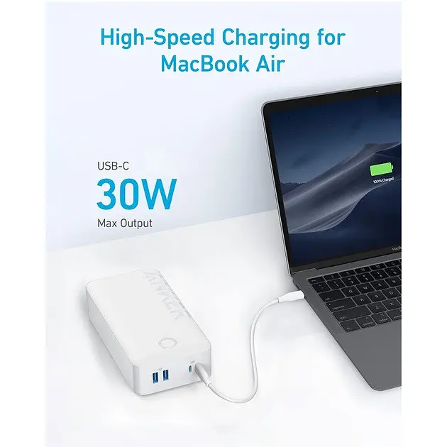Портативний акумулятор - універсальна батарея Anker Power Bank 40000mAh 347 30W (A1377) біла - фото 3