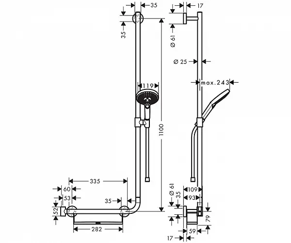 Душовий гарнітур Hansgrohe Unica Comfort 26326000, Хром - фото 3