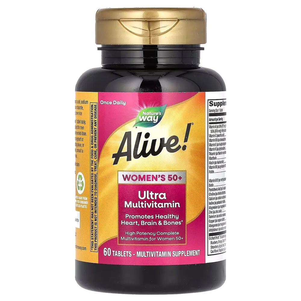 Вітаміни та мінерали Nature's Way Alive! Once Daily Women's 50+ Ultra Potency, 60 таблеток - фото 2