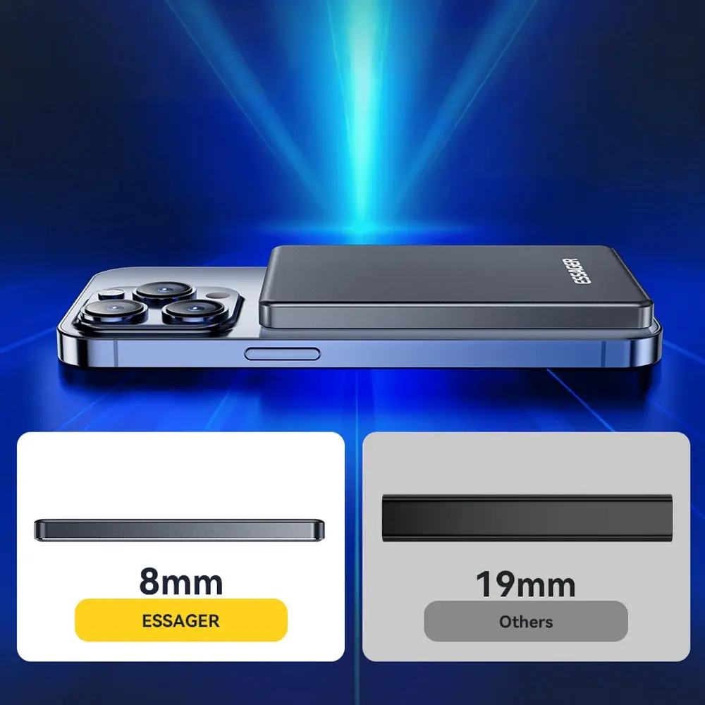 Універсальна мобільна батарея Essager Cross-Border 5000mAh 20W Magsafe/PD/QC3.0 Сірий (EDY5K-YJ0A-Z) - фото 9