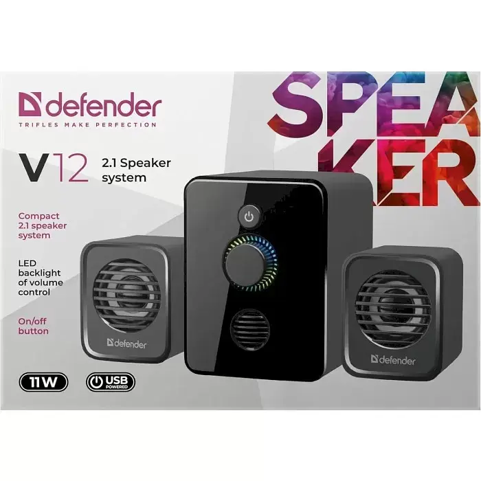 Акустическая система 2.1 Defender V12 USB Black - фото 6