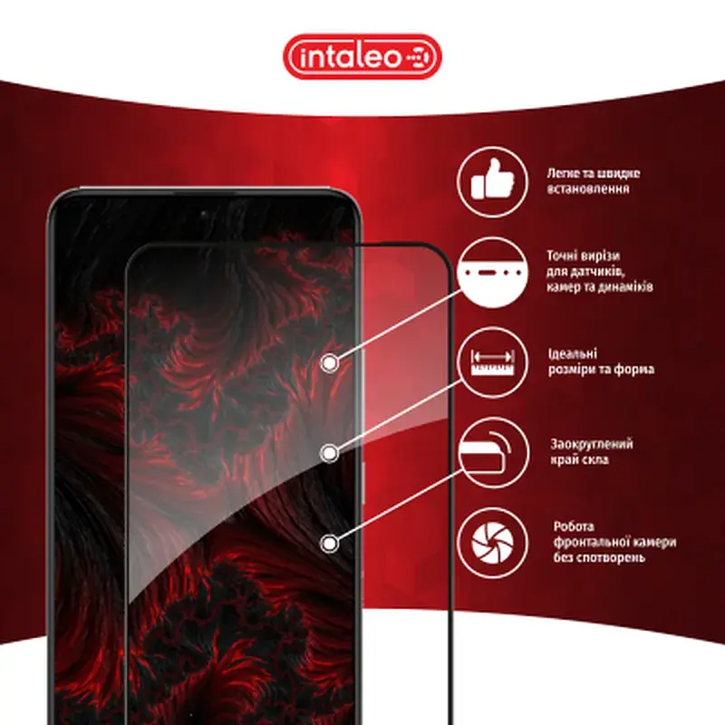 Скло захисне Intaleo Full Glue Xiaomi Poco F5 Pro Black (1283126589928) - фото 3
