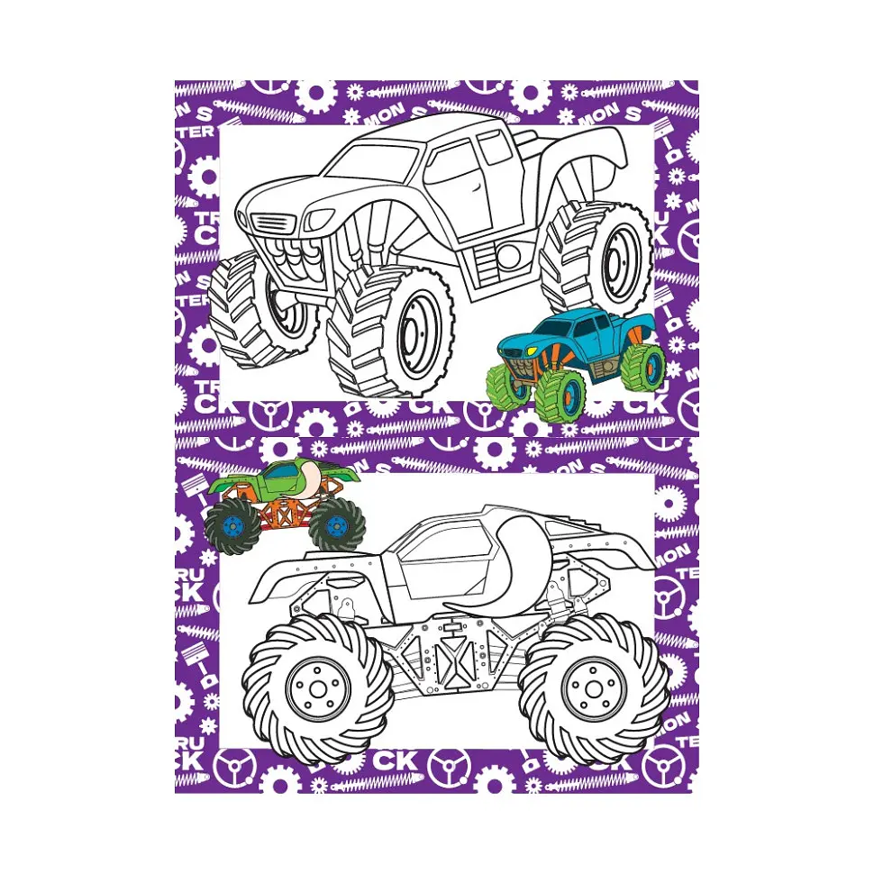 Книжка раскраска "Крутые джипы" Апельсин РМ-48-54 с цветными подсказками - фото 2