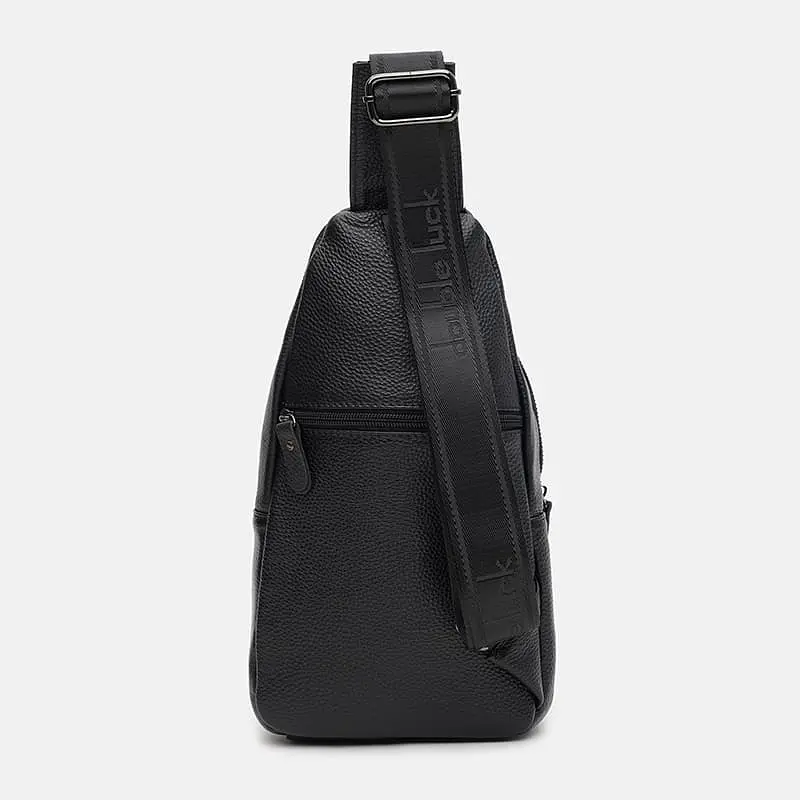 Чоловічий рюкзак через плече Borsa Leather k1338-black 30х17х8 см Чорний - фото 3