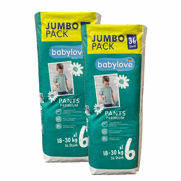 Підгузки-трусики Babylove Premium 6 xxl JUMBOPACK (18-30 кг) 72 шт