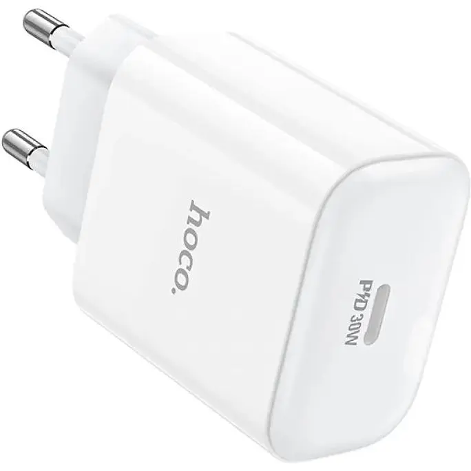 Зарядний пристрій Hoco C76A Pro 1Type-C PD/QC 30W PPS White - фото 6