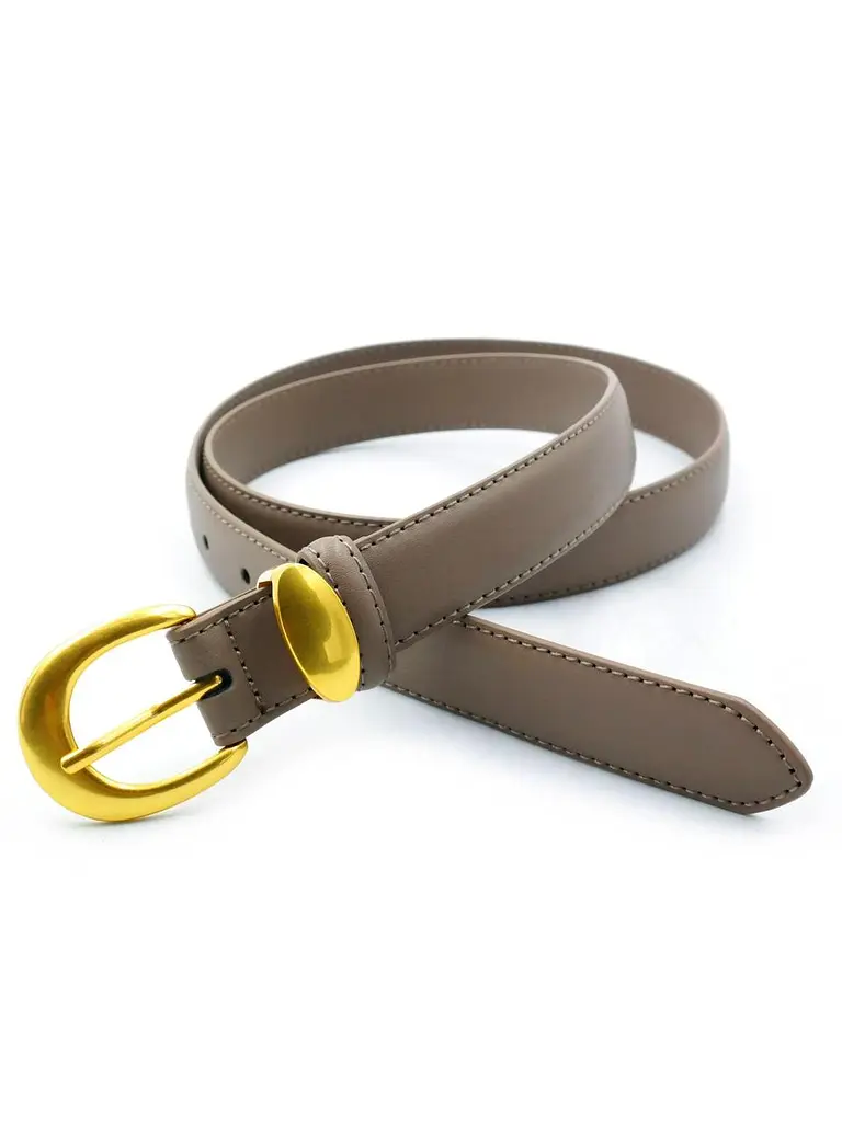 Жіночий шкіряний ремінь 2,3 х 105 см Weatro Темна пудра (zhn-k23-043)