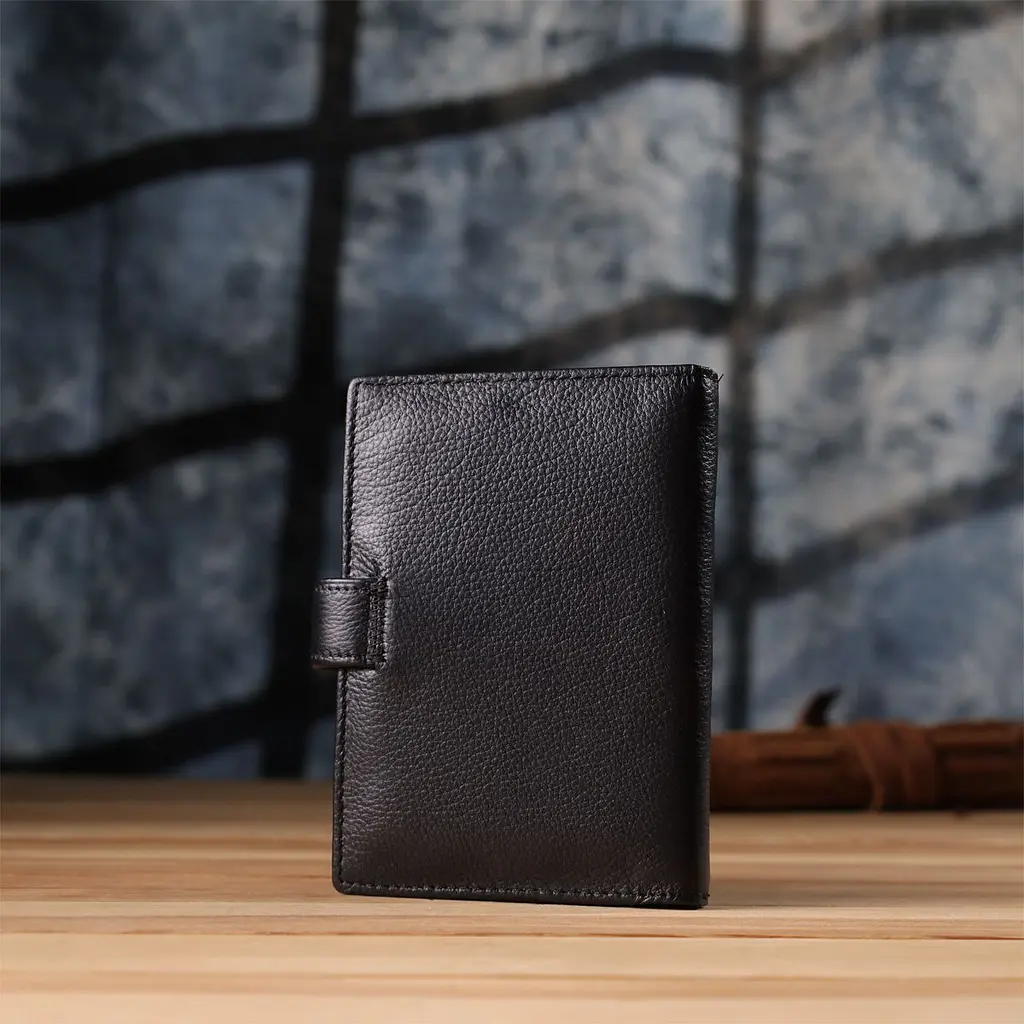 Містка обкладинка на документи унісекс з натуральної шкіри ST Leather 23116 чорна - фото 10