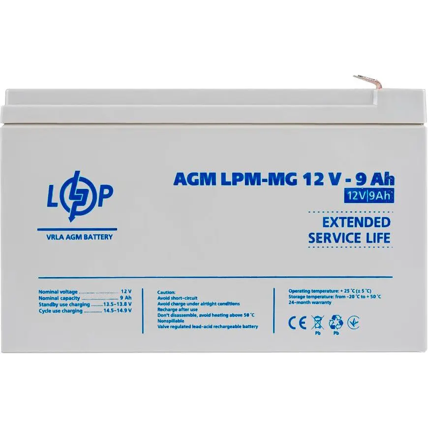 Аккумулятор LogicPower AGM-MG 12V/9Ah/108Wh [6555] [109183] - фото 2