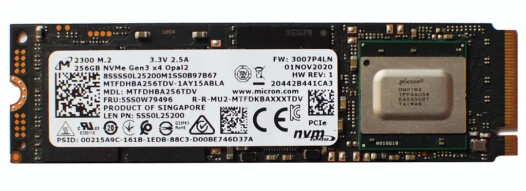 Накопичувач SSD Micron m.2 NVMe 256Gb (MTFDHBA256TDV-1AY15ABLA) Б/в