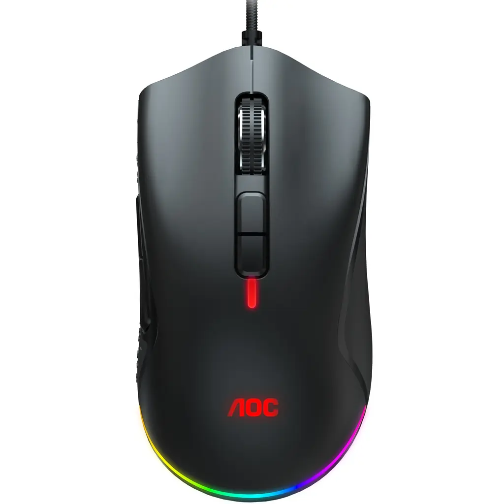 Мишка AOC GM530 ігрова 16000dpi 7 кнопок RGB PMW3389 Kailh switch чорна - фото 3