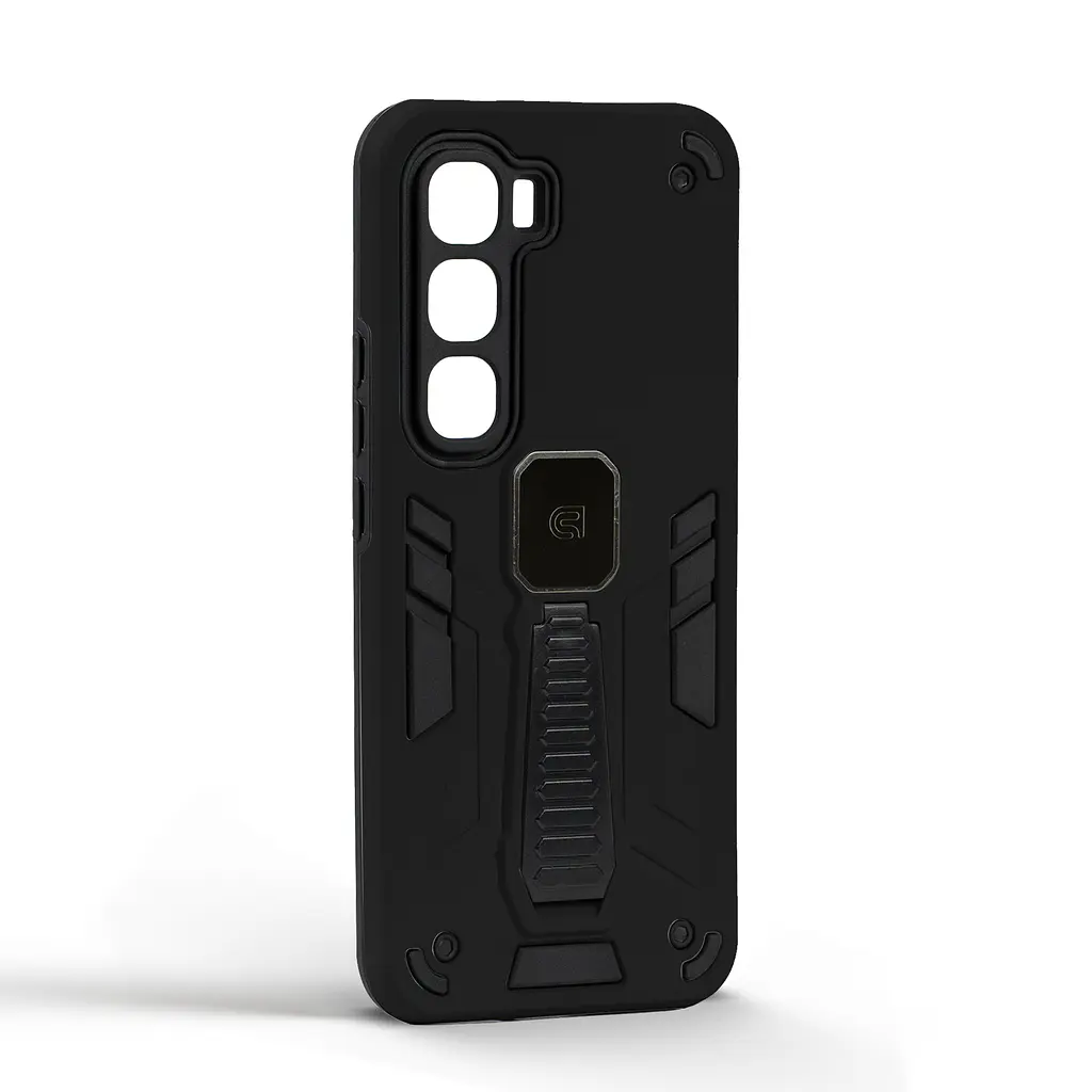 Чехол для Infinix Hot 60 Pro Plus 4G, Proover, черный, с подставкой и магнитом, противоударный, ударопрочный, бронированный, панель-накладка, защита всего корпуса, термополиуретан (TPU) + поликарбонат (PC), ArmorStandart (ARM88683) - фото 2