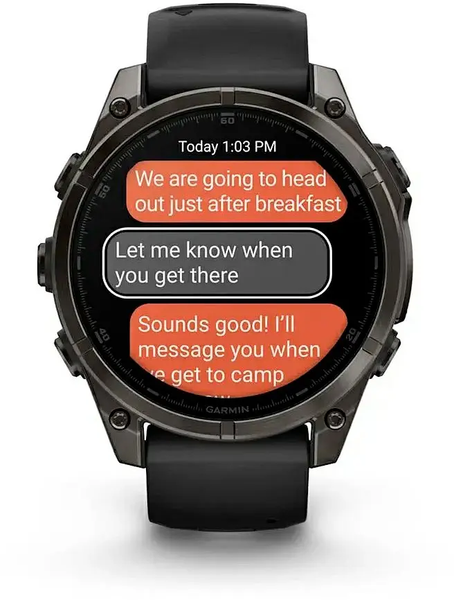 Смарт-годинник Garmin Fenix 8 47mm Solar Sapphire Carbon Gray DLC Titanium w. Black/Pebble Gray S. Band (010-02906-10) - фото 3