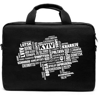 Сумка для ноутбука Vinga 14" NB1402 Black, white print (NB1402UWBK) - фото 2