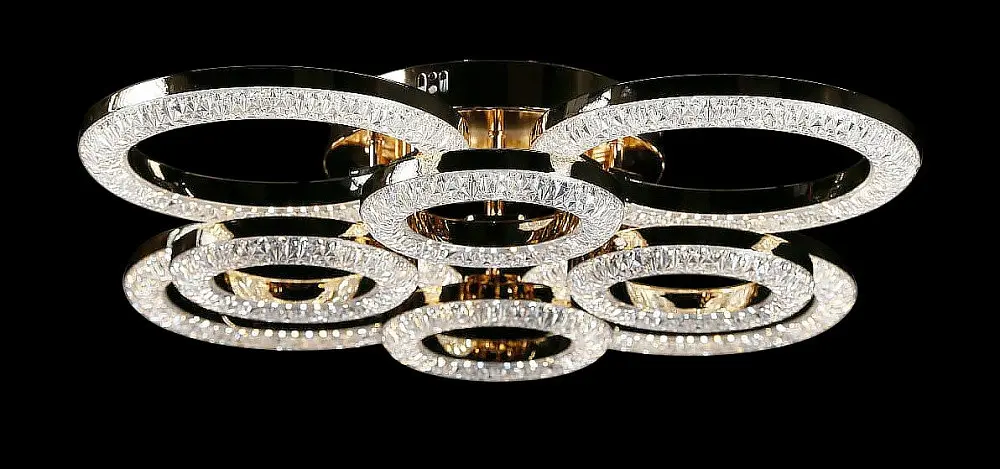 Люстра стельова LED Splendid Ray LT8003/4+4, 200W, золото/білий, сучасний стиль, з пультом, димер - фото 4