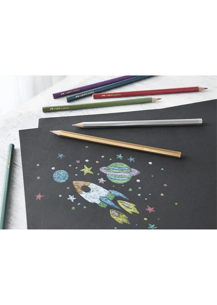 Набір олівців 10 кол. FABER CASTELL Metallic шестигранні (201583) - фото 3