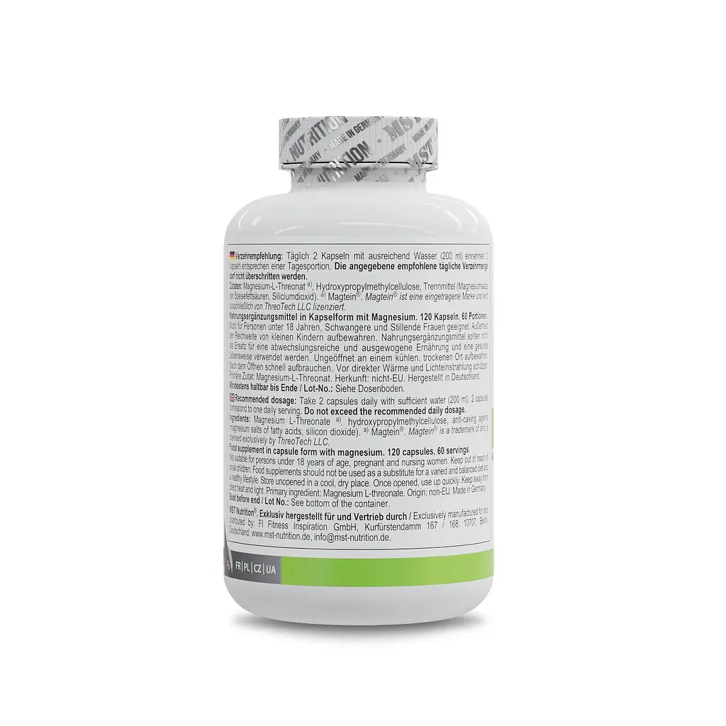 Магній л-треонат MST Nutrition Magnesium L-Threonate 1000 mg, 120 капсул для нервової системи - фото 3