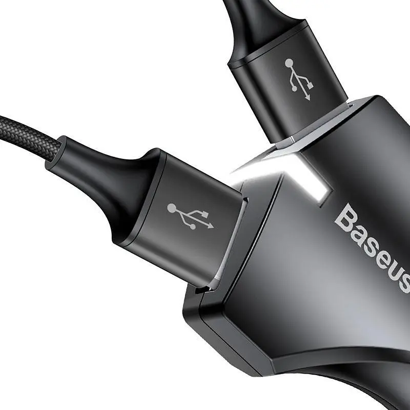 Автомобільний зарядний пристрій Baseus Rocket Dual USB 3A QC 3.0 Fast Charge Black CCALL-RK01 - фото 3