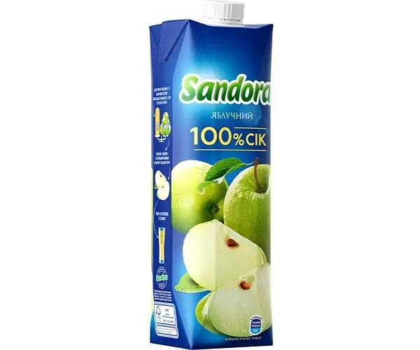 Sandora, 0,95 л, Сік натуральний Яблучний 100% Сандора - фото 2