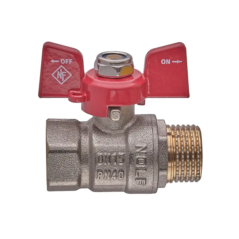 Кран кульовий Nolf Classic NFC.721-06-1/2" FM ГШМ, ручка "метелик" червона NF3126 - фото 2