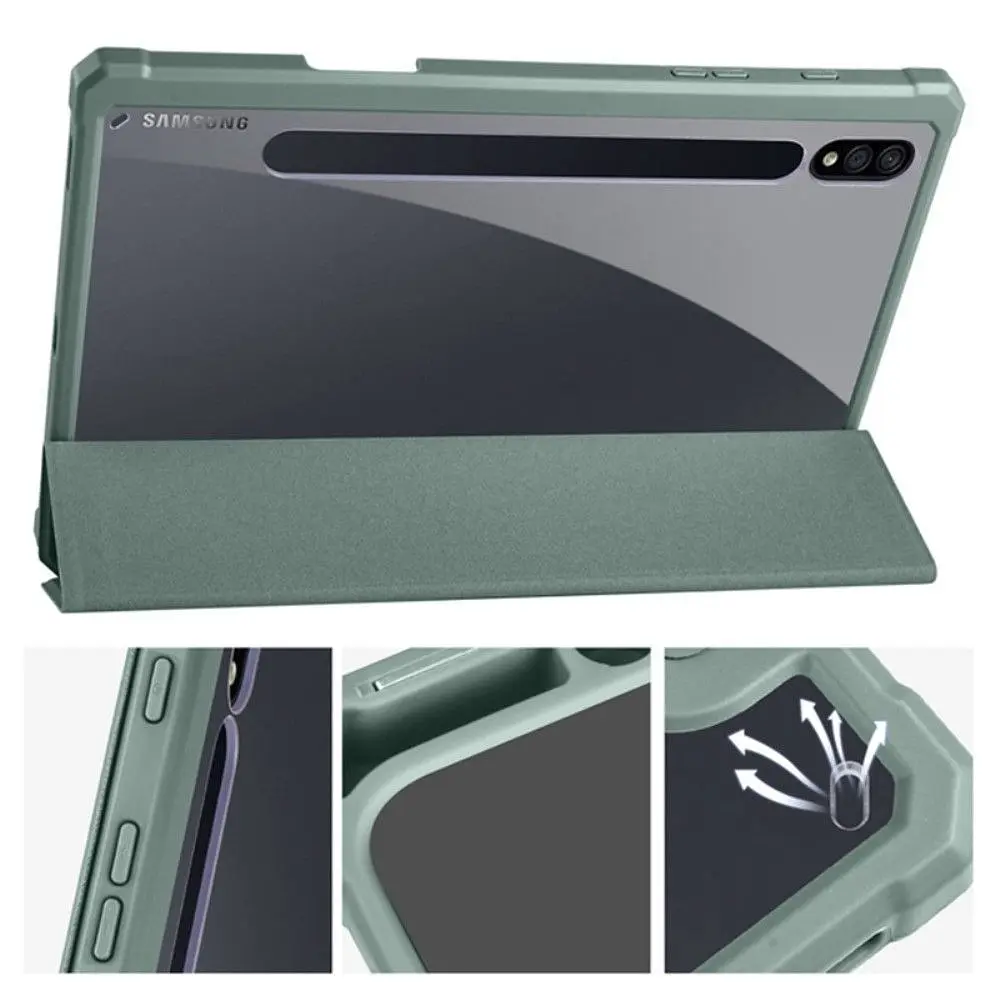 Чехол TPUCristal SlimTPU Spen holder Samsung Galaxy Tab S9 Plus/S9+ FE/S10+ 12.4 Темно-зеленый - фото 4