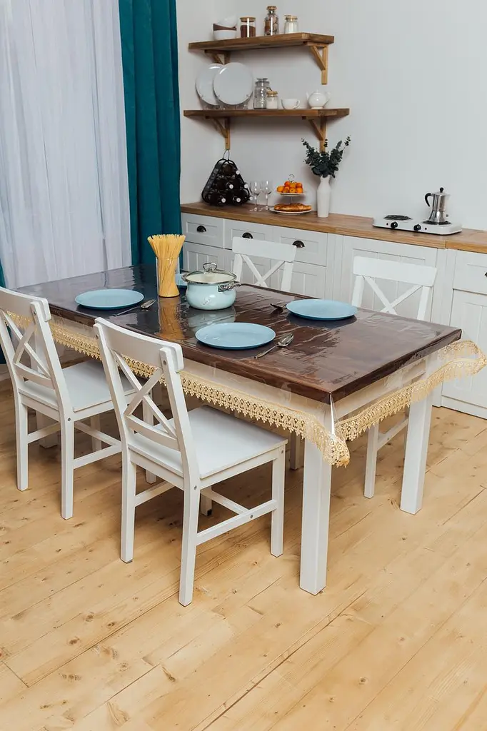 Силіконова скатертина з золотим мереживом 7 см 330х190 см - фото 5