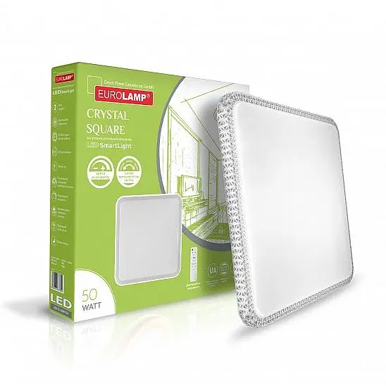 Cвітильник стельовий світлодіодний Eurolamp Smart light Crystal Square (LED-SL-50W-T16) - фото 2