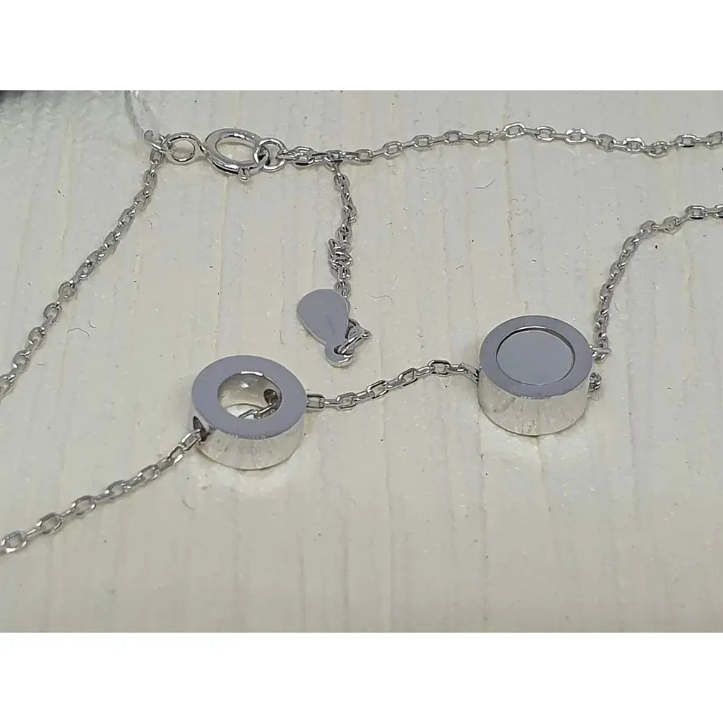 Срібне кольє Аметист з перламутром 1251050 - фото 3