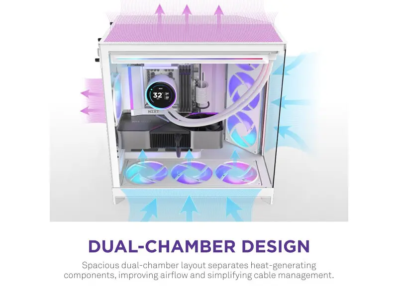 Корпус NZXT H9 Flow RGB White (CM-H92FW-R1) - фото 6