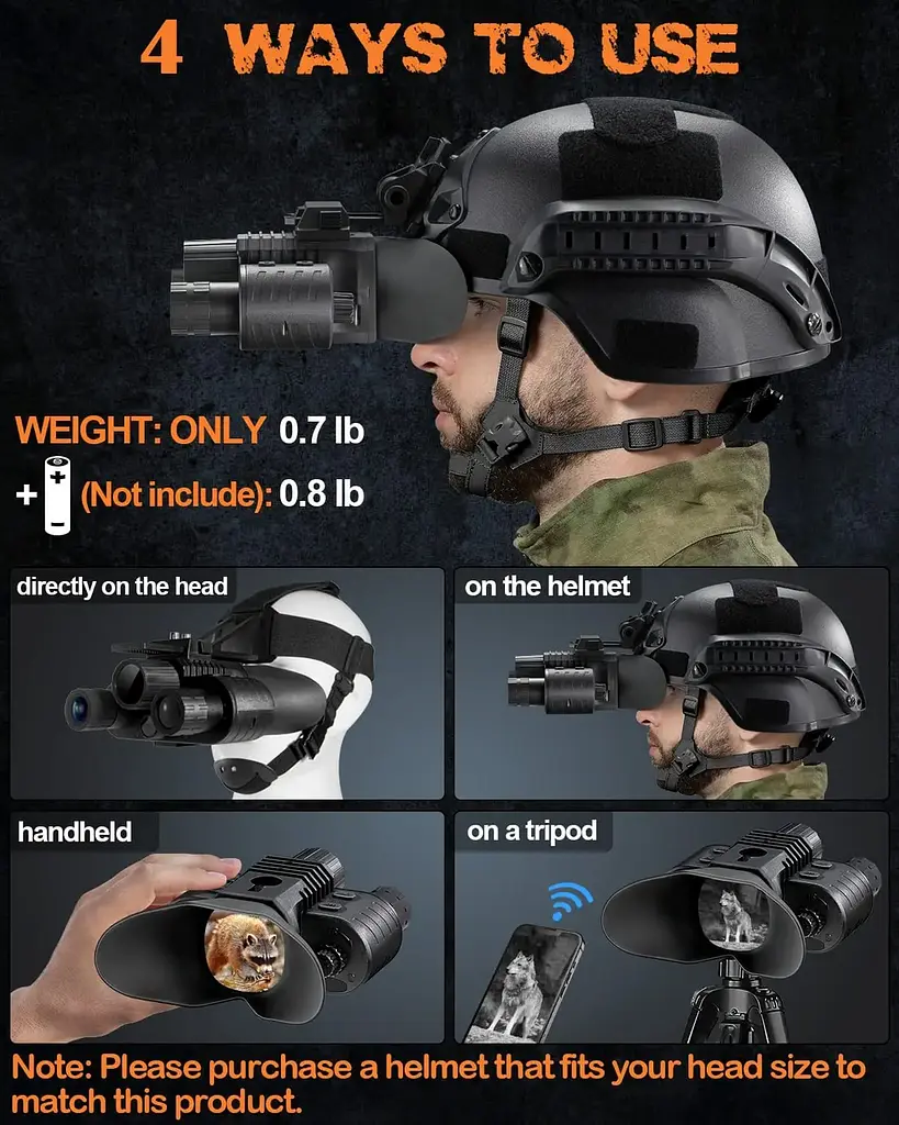 Прилад нічного бачення NV-880 8x16MP 1080P HD WiFi 850nm (до 600м у темряві) + кріплення FMA L4G2 (пластик) - фото 6