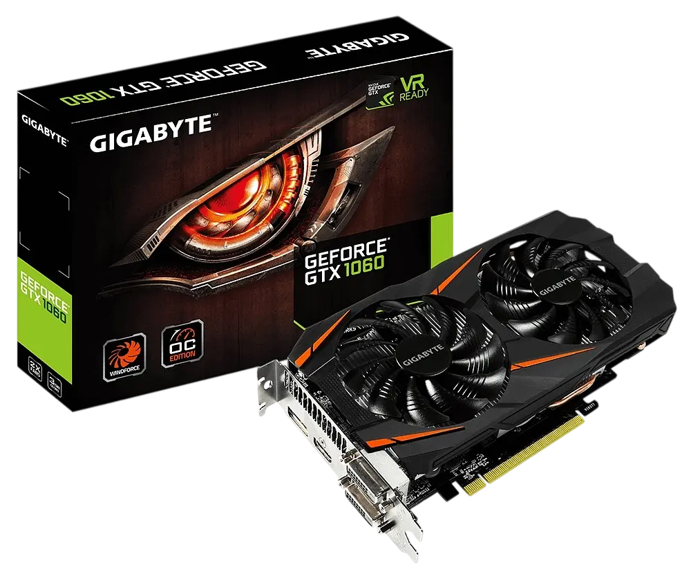Відеокарта GeForce GTX 1060 3GB Gigabyte WindForce OC (GV-N1060WF2OC-3GD-MI) Б/В