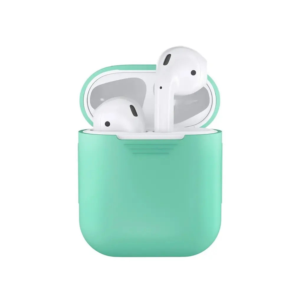 Чехол для беспроводных наушников Airpods 1/2 Мятный, силиконовый чехол для аирподс чехол для наушников - фото 4
