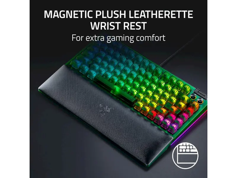 Клавіатура Razer BlackWidow V4 75% Phantom Green Edition (RZ03-05003300-R3M1) - фото 7