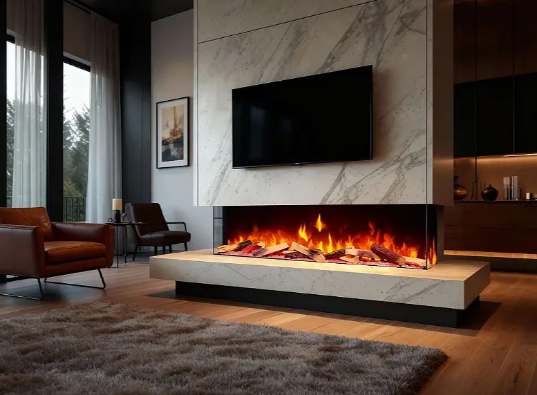 Тристоронній електрокамін ArtiFlame AF50TS — 125 см, 3D-ефект полум’я, LED-підсвічування, обігрів та Wi-Fi - фото 6