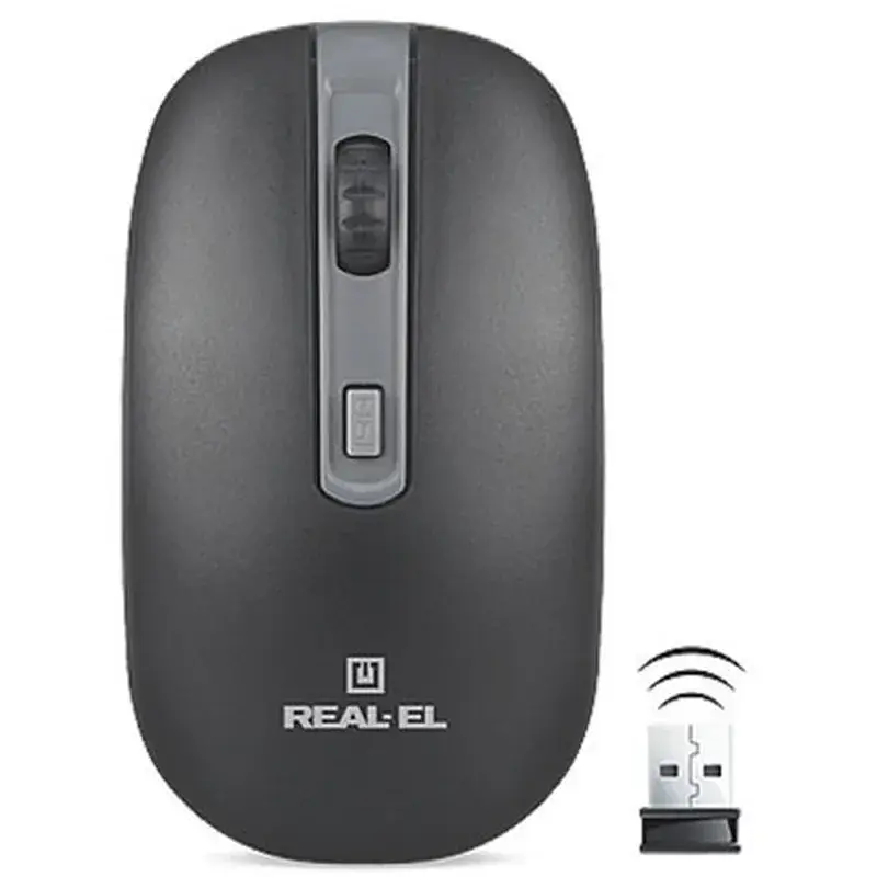 Мишка REAL-EL RM-303 Wireless Black/Grey (EL123200021) - фото 2
