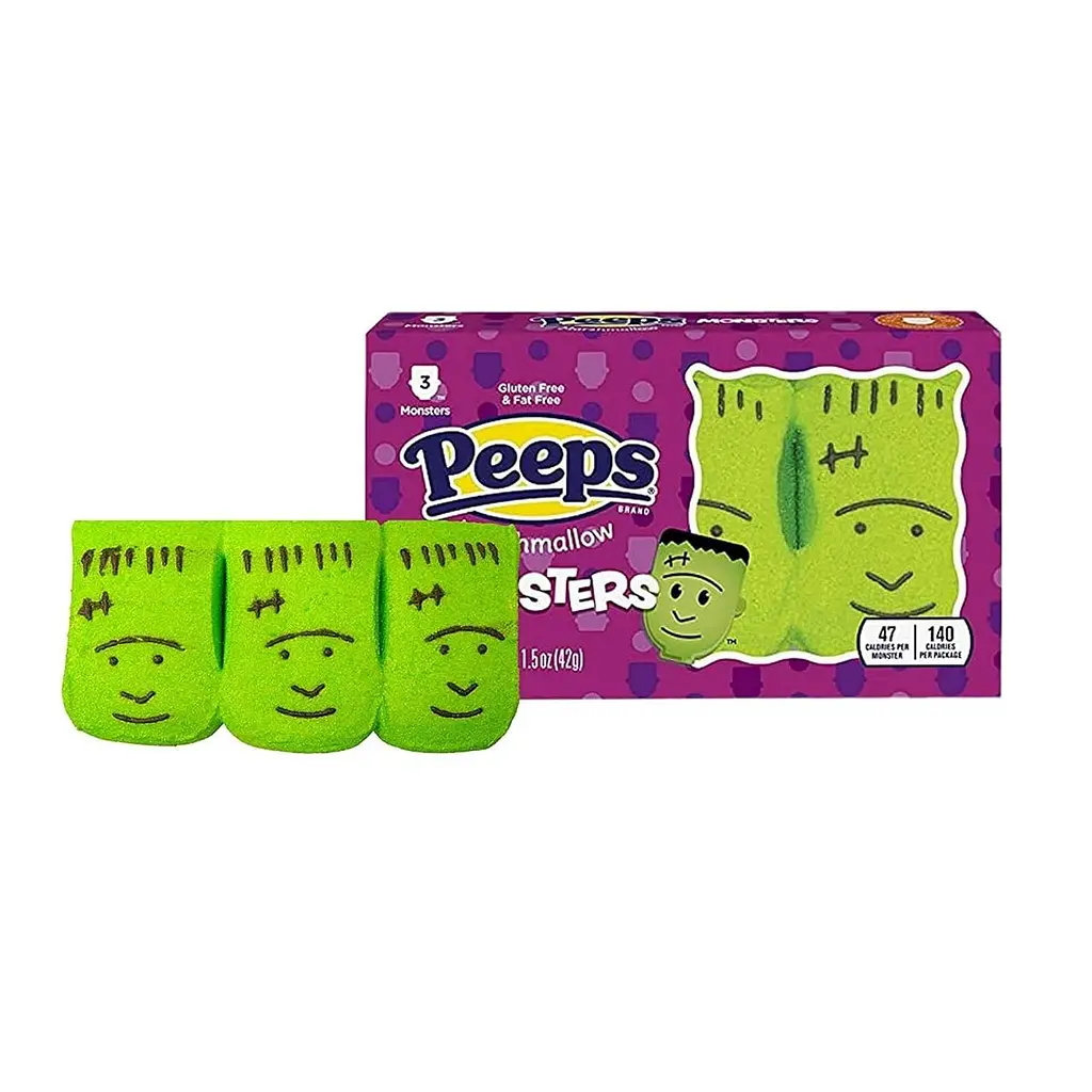 Маршмеллоу Peeps Marshmallow Candy Halloween Green Frankenstein Monster 3шт, 42г - фото 2